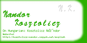 nandor kosztolicz business card